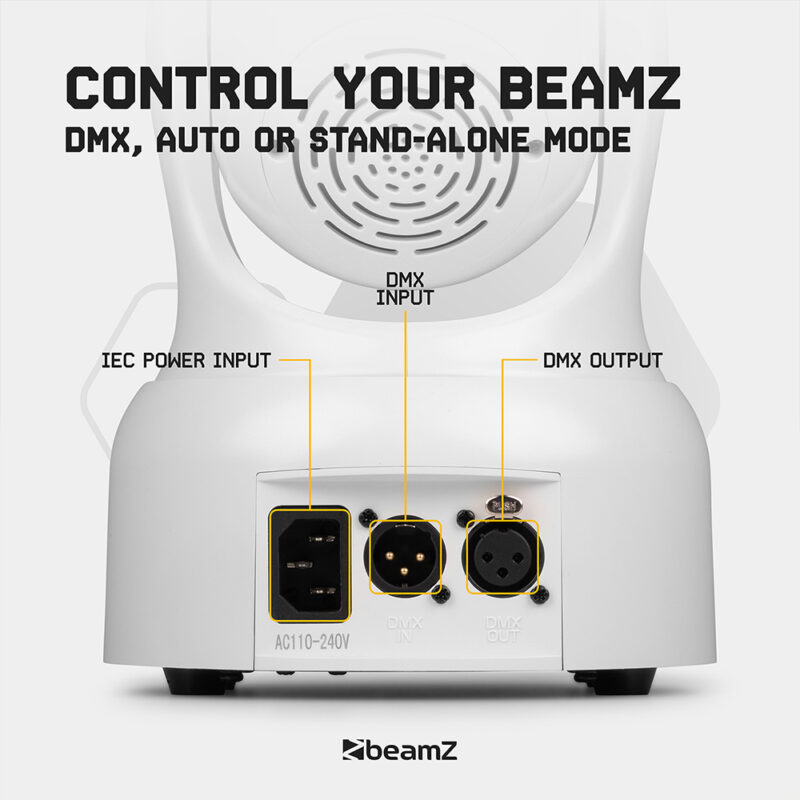 4 x BeamZ NOVA68-WH Compact Moving Head Wash Lights with 6x 8W LEDs