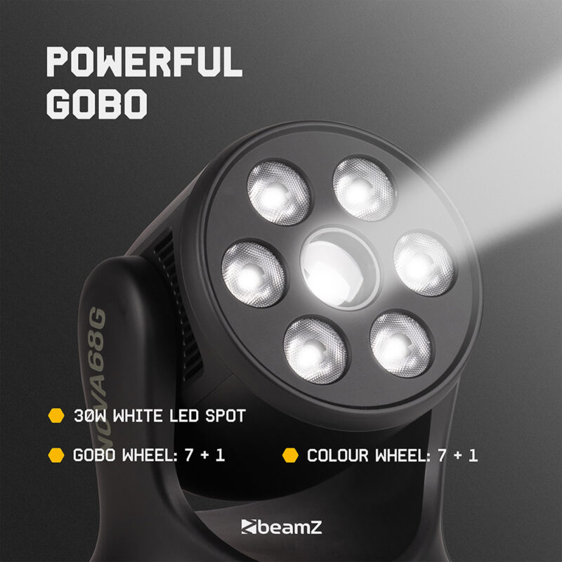 4 x BeamZ NOVA68G-BK Compact Moving Head Wash Lights with Gobos