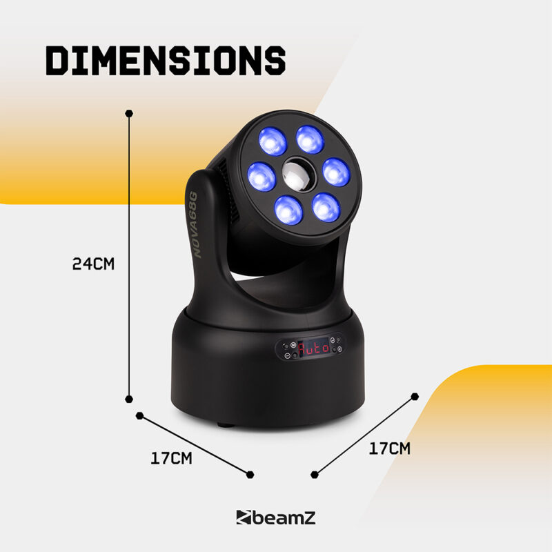 4 x BeamZ NOVA68G-BK Compact Moving Head Wash Lights with Gobos