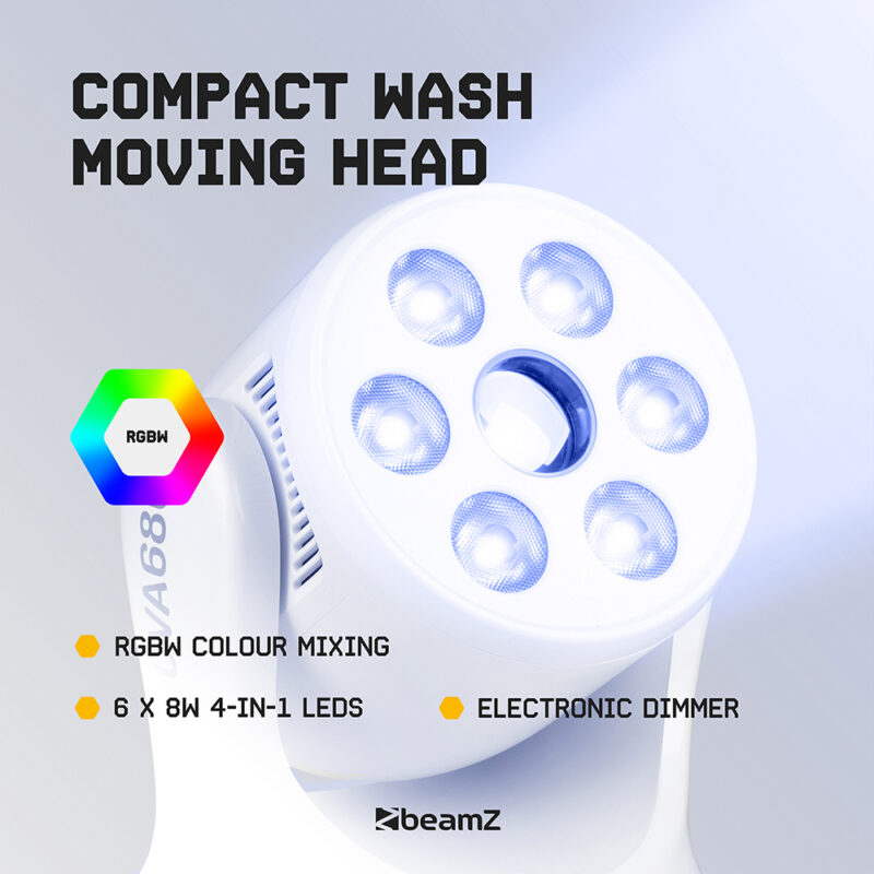 4 x BeamZ NOVA68G-WH Compact Moving Head Wash Lights with Gobos