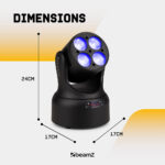 4 x BeamZ NOVA420-BK Moving Head Wash Lights with Installation Rings