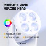 4 x BeamZ NOVA420-WH Moving Head Wash Lights with Installation Rings