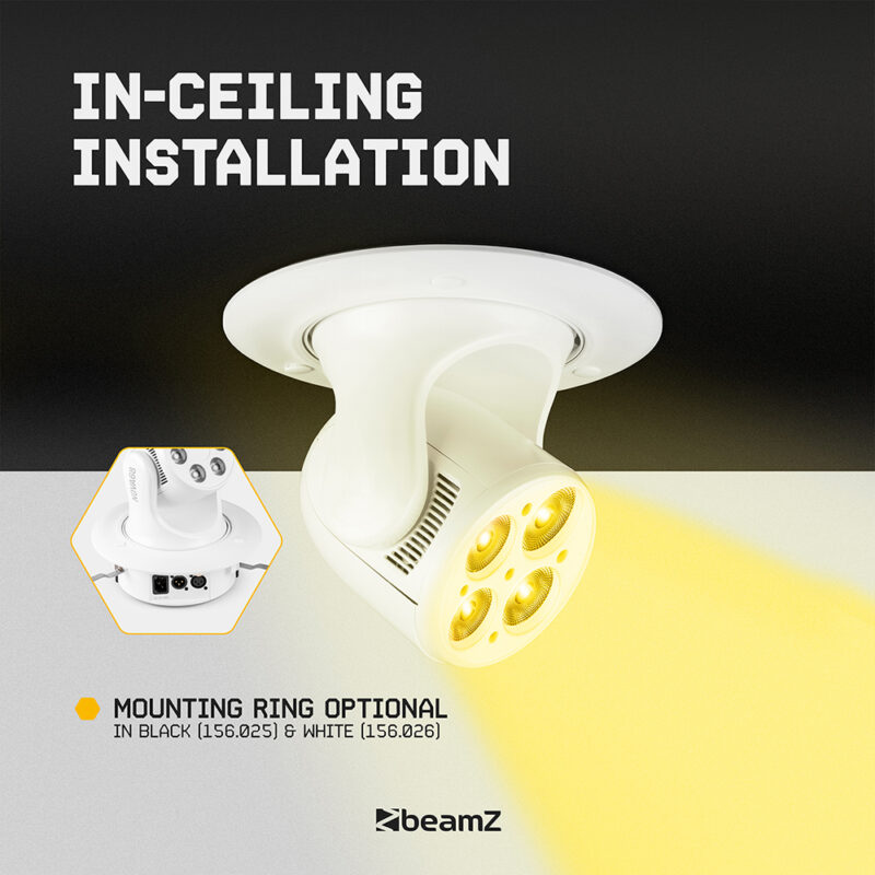 4 x BeamZ NOVA420-WH Moving Head Wash Lights with Installation Rings