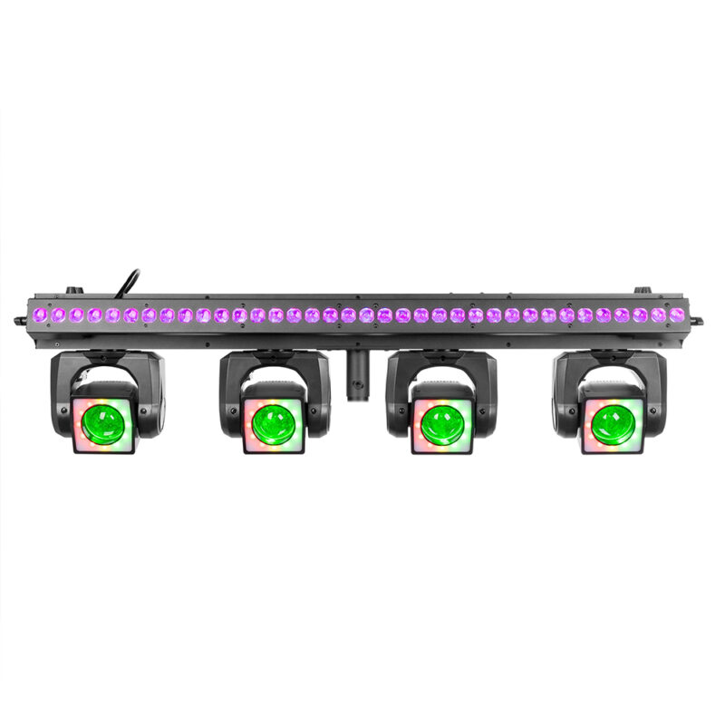 2x BeamZ ShowBar Go Vibe Moving Head Light Bar Package with Footswitch
