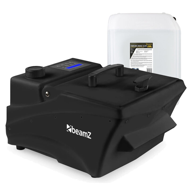 BeamZ ICE1400 Low Fog Machine with 20L Super Density Smoke Machine Fluid