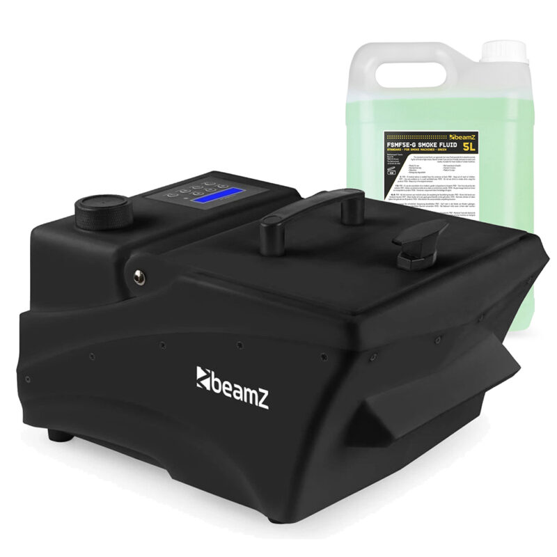 BeamZ ICE1400 Low Fog Machine with 5L Eco-Friendly Light Green Fluid