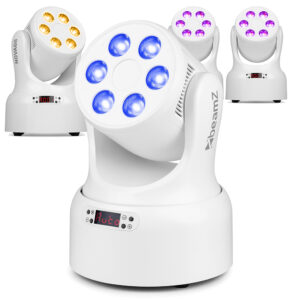4 x BeamZ NOVA68-WH Compact Moving Head Lights with Installation Rings