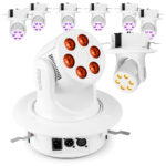 8 x BeamZ NOVA68-WH Compact Moving Head Lights with Installation Rings