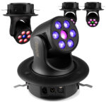 4 x BeamZ NOVA68G-BK Moving Head Wash Lights with Installation Rings
