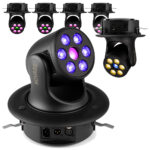 6 x BeamZ NOVA68G-BK Moving Head Wash Lights with Installation Rings