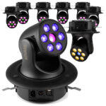 8 x BeamZ NOVA68G-BK Moving Head Wash Lights with Installation Rings