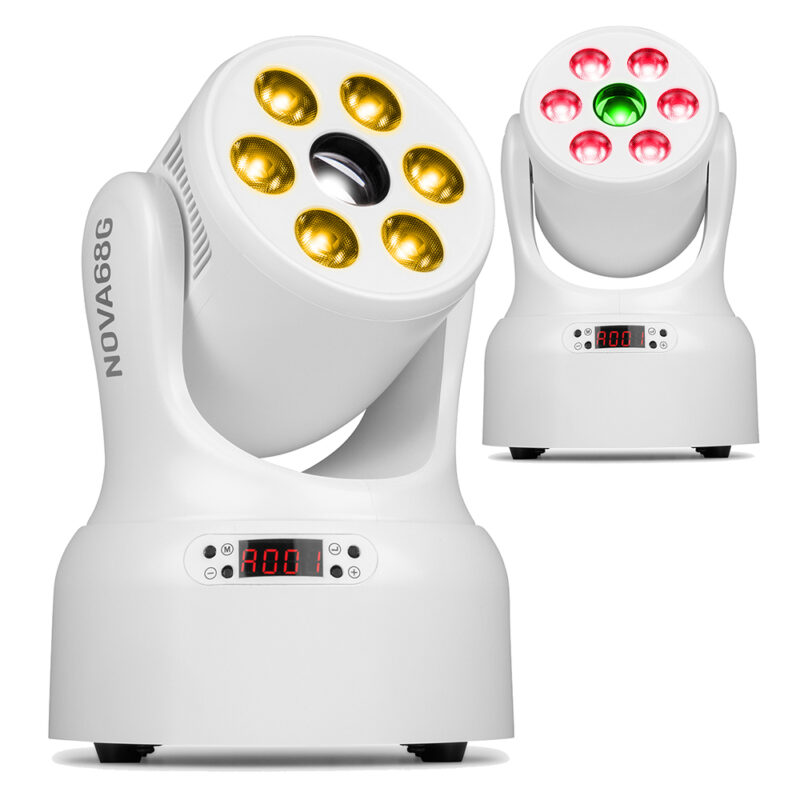 2 x BeamZ NOVA68G-WH Compact Moving Head Wash Lights with Gobos