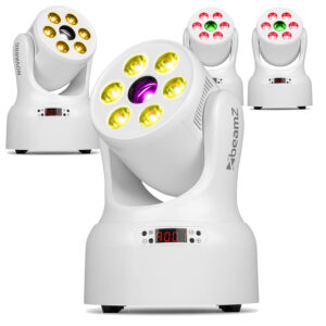 4 x BeamZ NOVA68G-WH Moving Head Wash Lights with Installation Rings