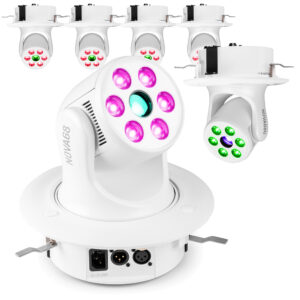4 x BeamZ NOVA68G-WH Moving Head Wash Lights with Installation Rings
