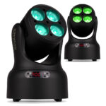 2 x BeamZ NOVA420-BK Compact Moving Head Wash Lights with 4x 20W LEDs