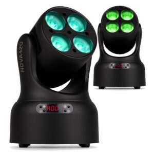 8 x BeamZ NOVA68G-WH Moving Head Wash Lights with Installation Rings