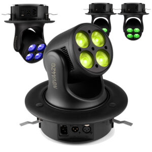 6 x BeamZ NOVA420-BK Moving Head Wash Lights with Installation Rings