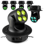 6 x BeamZ NOVA420-BK Moving Head Wash Lights with Installation Rings