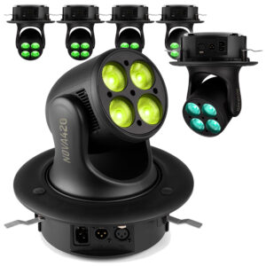 4 x BeamZ NOVA420-BK Moving Head Wash Lights with Installation Rings