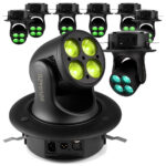 8 x BeamZ NOVA420-BK Moving Head Wash Lights with Installation Rings