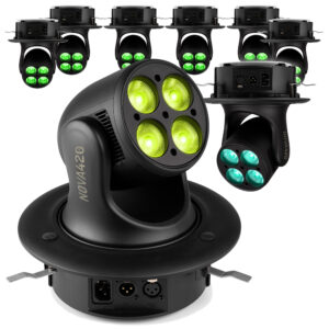 6 x BeamZ NOVA420-BK Moving Head Wash Lights with Installation Rings