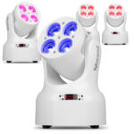 4 x BeamZ NOVA420-WH Compact Moving Head Wash Lights with 4x 20W LEDs