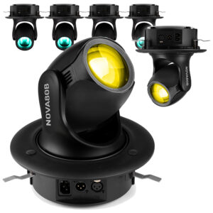 8 x BeamZ NOVA420-WH Moving Head Wash Lights with Installation Rings