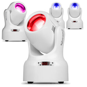 4 x BeamZ NOVA80B-WH Moving Head Wash Lights with Installation Rings