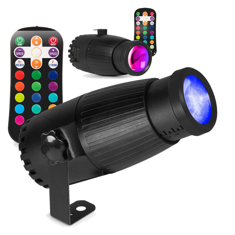 2 x BeamZ PSZ18W LED Pin Spots with Zooms – 18W
