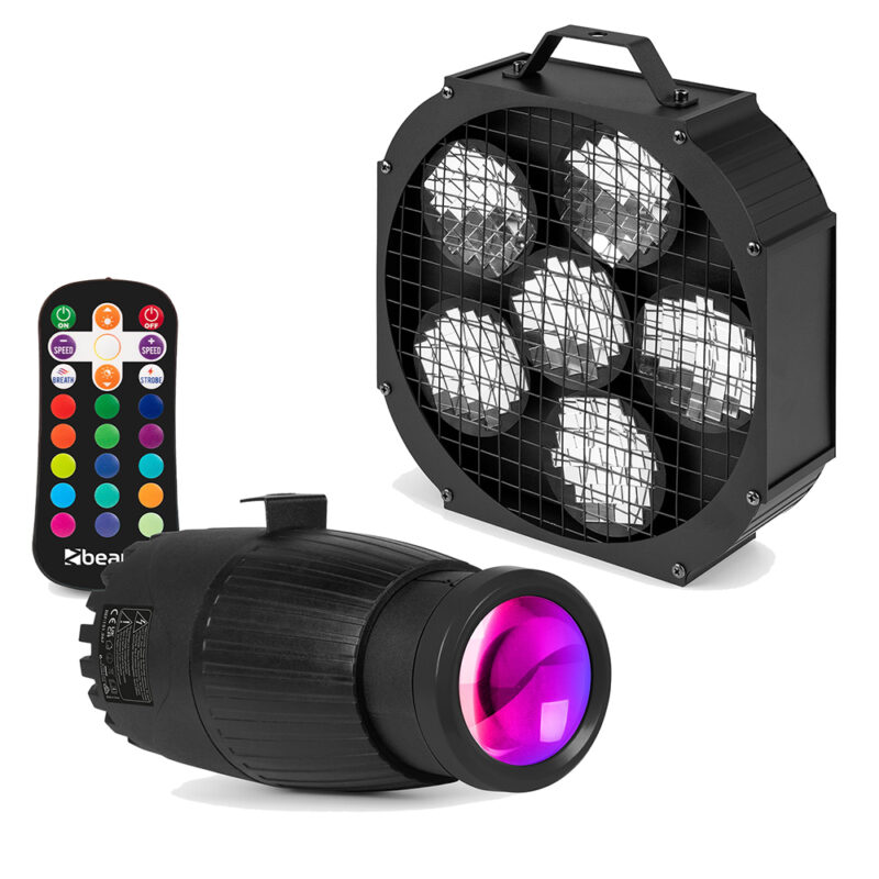 Fuzzix MBR60 Mirror Ball Panel Beam Reflector with PSZ18W LED Pin Spot