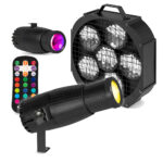 Fuzzix MBR60 Mirror Ball Beam Reflector with 2 x PSZ18W LED Pin Spots