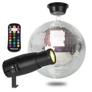 Fuzzix MBR60 Mirror Ball Beam Reflector with 2 x PSZ18W LED Pin Spots