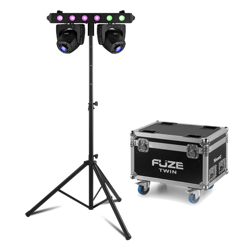 BeamZ Fuze Twin LED Moving Head Wash Light Bar with Flightcase & Stand
