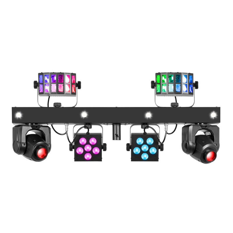 2x BeamZ ShowBar Go Glow Moving Head Light Bar Package with Footswitch