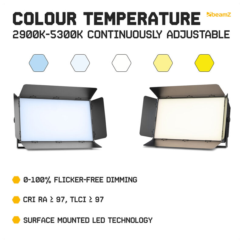 BeamZ SFP400T LED Panel Softbox Photography & Video Light – 400W CW/WW