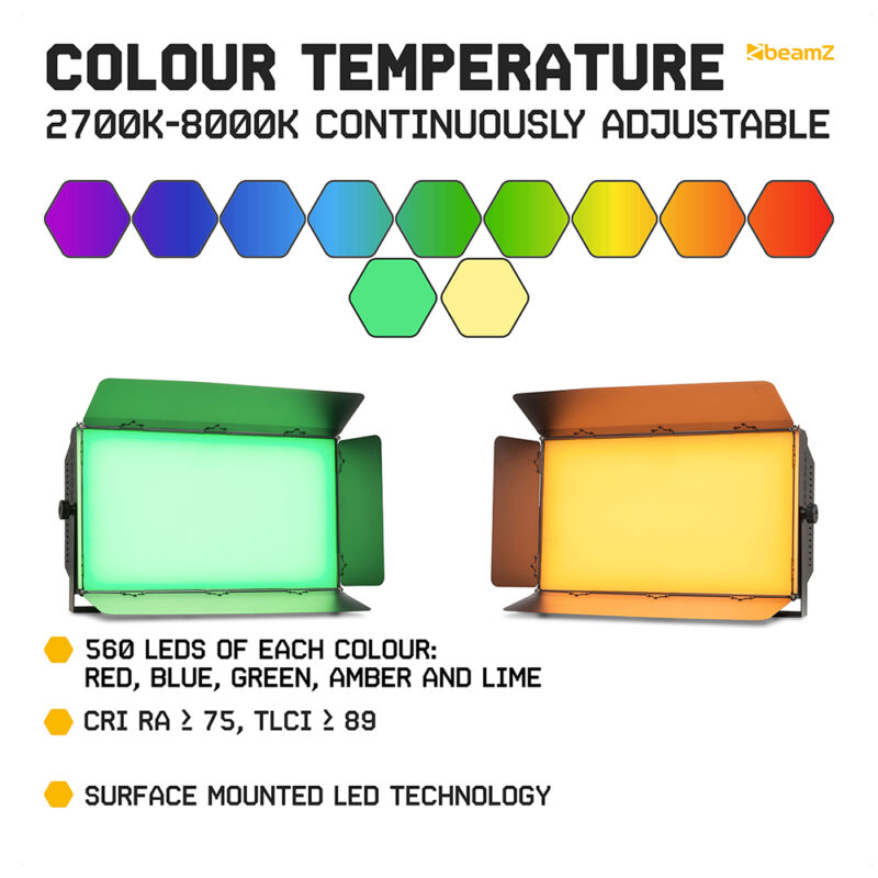 BeamZ SFP400C LED Panel Softbox Photography & Video Light – 400W RGBAL