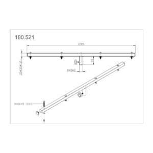 Vonyx MPS-B12 Lighting T-Bar for 35mm Distance Tubes – 1.2m