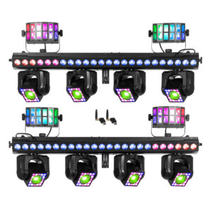 2x BeamZ ShowBar Go Ultra Moving Head Light Bar with Wireless Transceiver