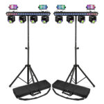 2x BeamZ ShowBar Go Ultra Moving Head Light Bars with Stands & Cases