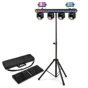 2x BeamZ ShowBar Go Ultra Moving Head Light Bar Package with Footswitch