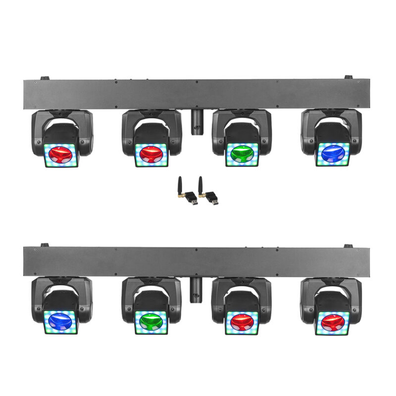 2x BeamZ ShowBar Go Shine Moving Head Light Bar with Wireless Transceiver