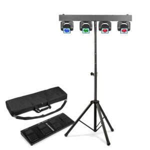 2x BeamZ ShowBar Go Shine Moving Head Light Bar Package with Footswitch