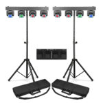 2x BeamZ ShowBar Go Shine Moving Head Light Bar Package with Footswitch