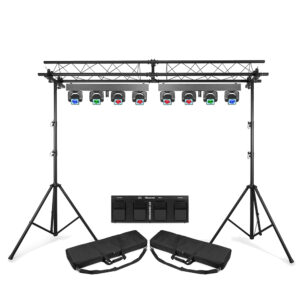2x BeamZ ShowBar Go Shine Moving Head Package with 3m LightBridge