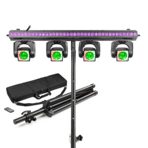 2x BeamZ ShowBar Go Shine Moving Head Package with 3m LightBridge