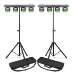 2x BeamZ ShowBar Go Vibe Moving Head Light Bars with Stands & Cases