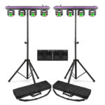 2x BeamZ ShowBar Go Vibe Moving Head Light Bar Package with Footswitch