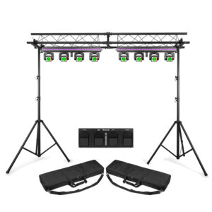 2x BeamZ ShowBar Go Vibe Moving Head Package with 3m LightBridge