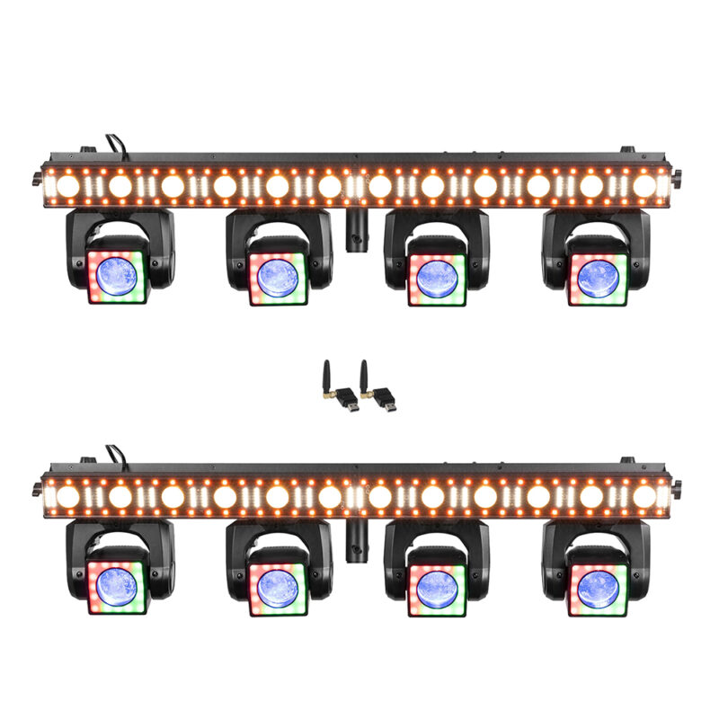 2x BeamZ ShowBar Go Edge Moving Head Light Bar with Wireless Transceiver