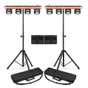 2x BeamZ ShowBar Go Edge Moving Head Light Bar Package with Footswitch